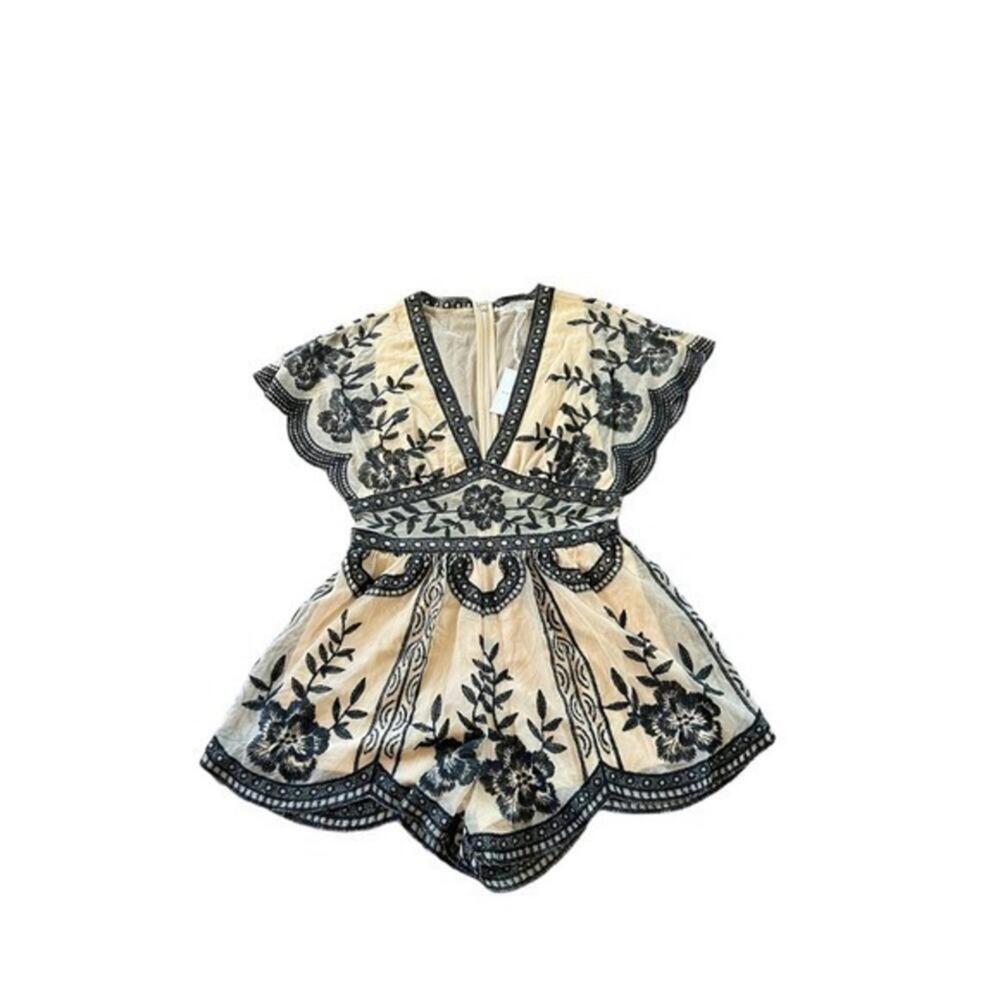 Honey Belle Nude and Black Lace‎ Romper NEW Size S
